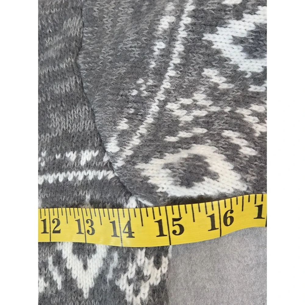 Carters Boys 7 Gray Fair Isle‎ Nordic Button Cardigan Sweater Wool Grandpa Dad